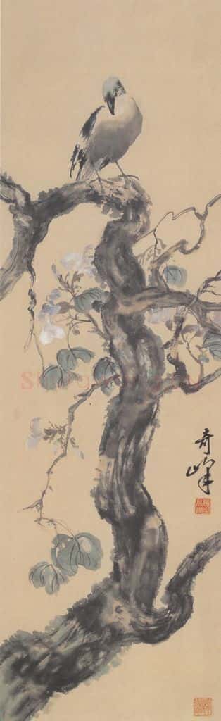 高奇峰《花鸟》书画作品