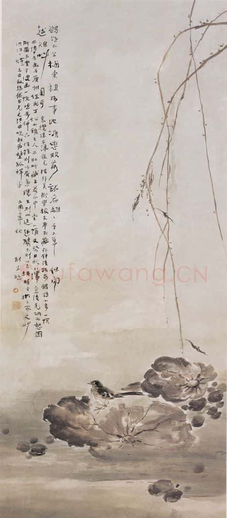 1916 高剑父《鹡鸰》书画作品