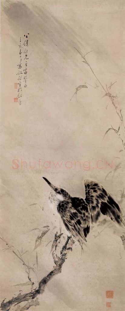 1911年 高剑僧《鹭》书画作品