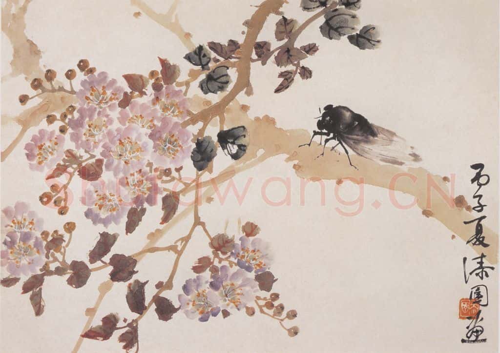 1936 何漆园《花鸟草丛册页》书画作品
