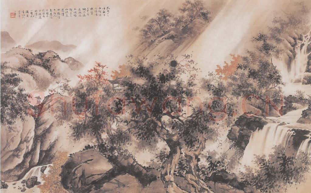 1946 何漆园《鼎湖风雨》书画作品