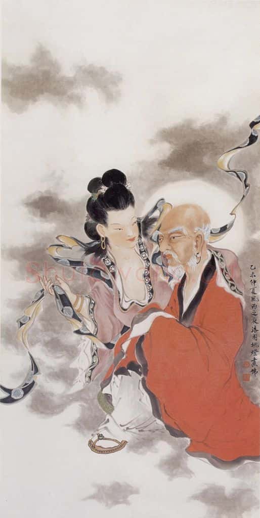 1955 何漆园《天女维摩图》书画作品