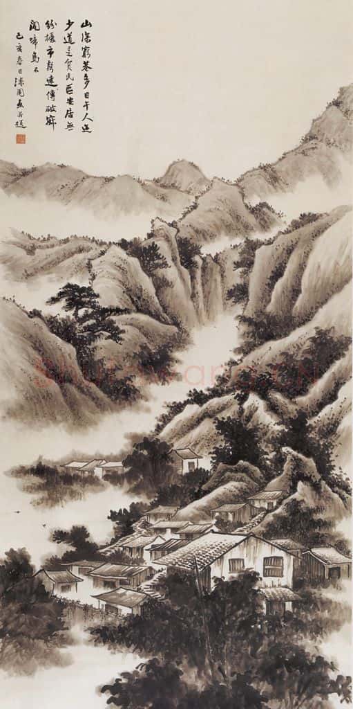 1959 何漆园《山居图》书画作品