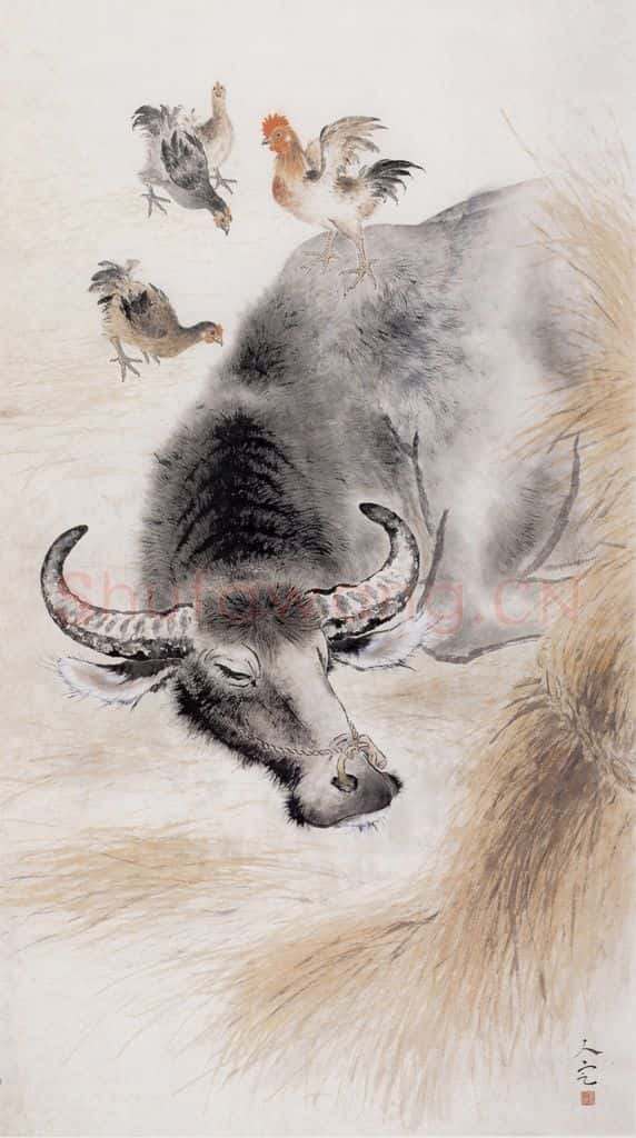 1960 方人定《耕罢》书画作品