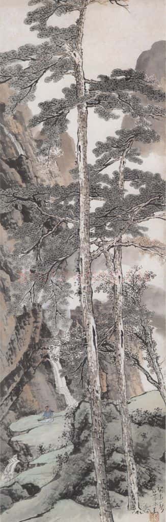 1943 叶永青《松下琴声》书画作品
