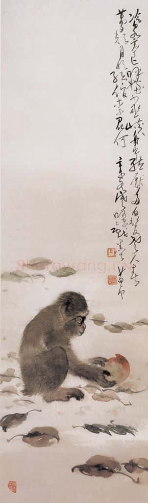 1931 赵少昂《猿猴》书画作品