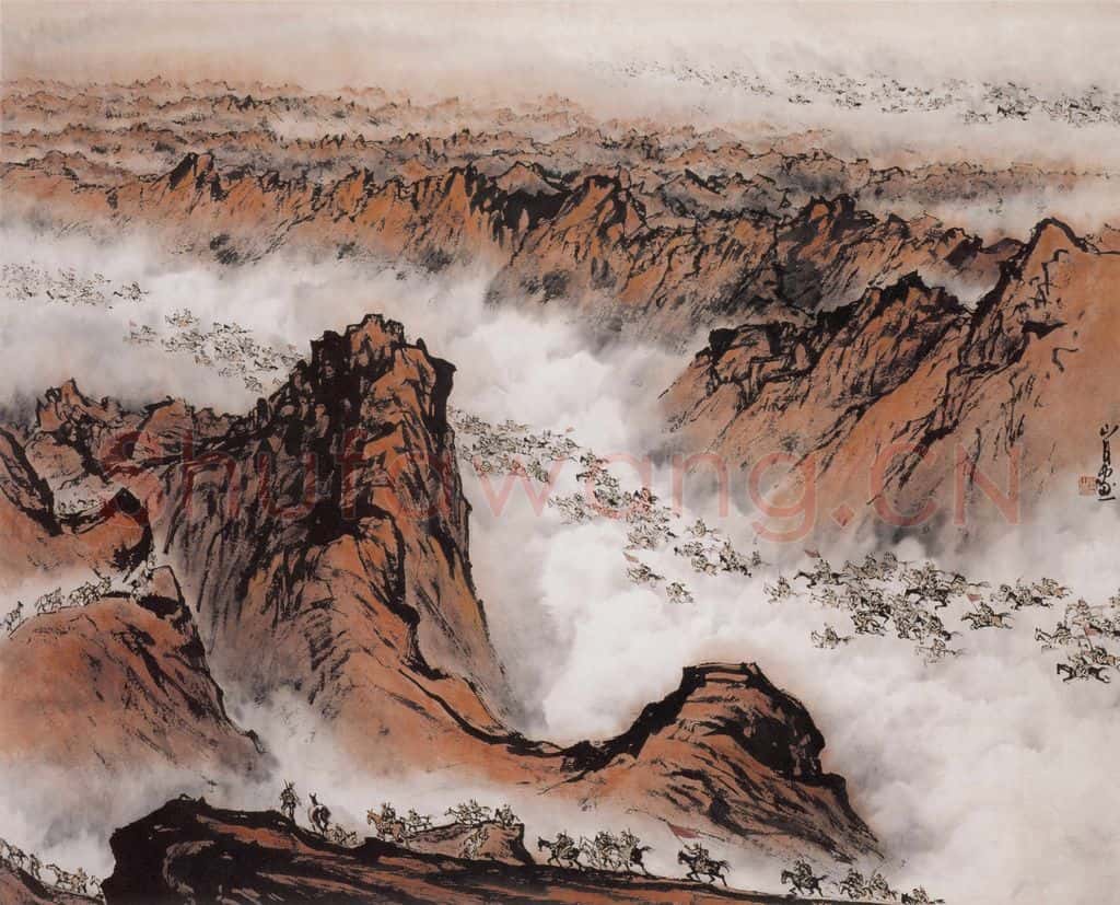 1963 关山月《快马加鞭未下鞍》书画作品