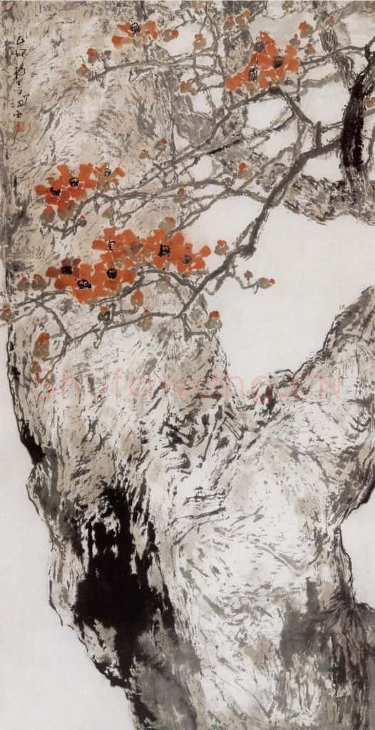 1999 杨善深《红棉》书画作品