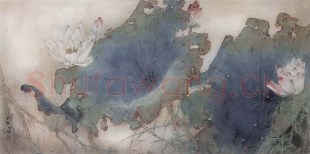 杨善深《荷花》书画作品