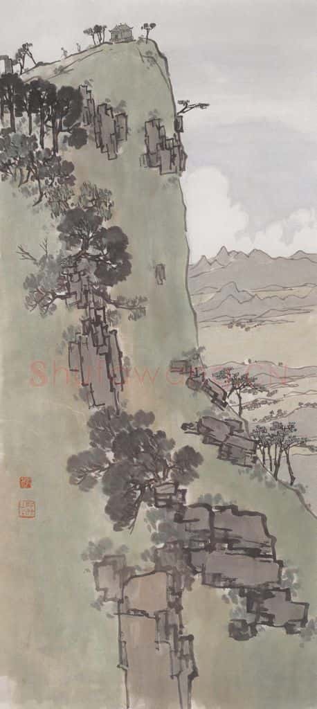 陈树人《庐山远眺》书画作品