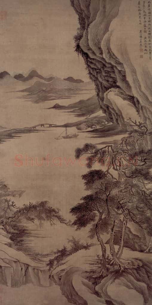 清 吴历 幽麓渔舟图轴 书画作品