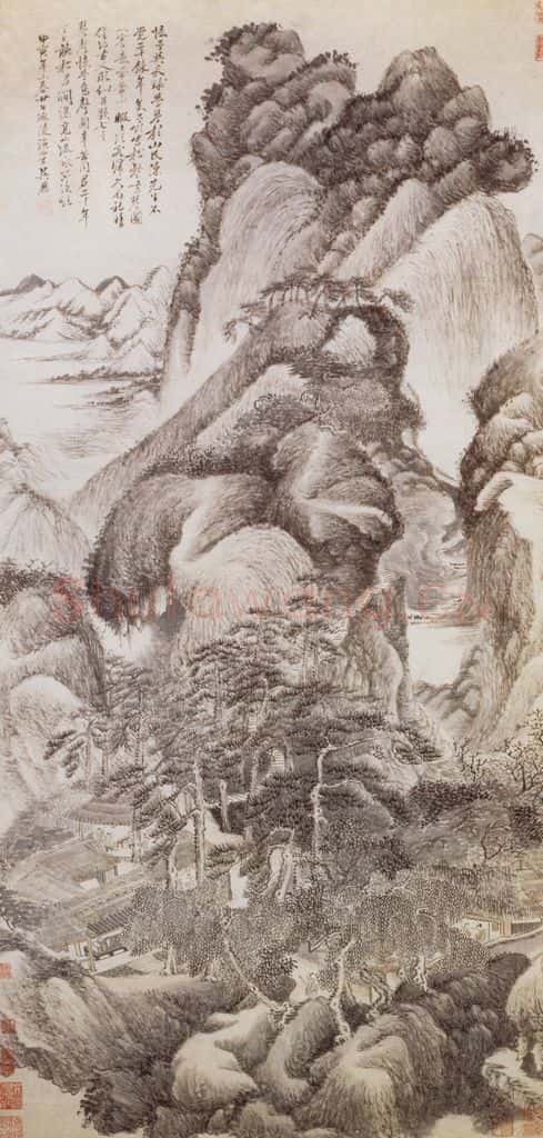 清 吴历 松壑鸣琴图轴 书画作品