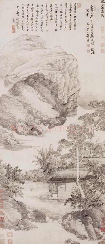 清 吴历 凤阿山房图轴 书画作品