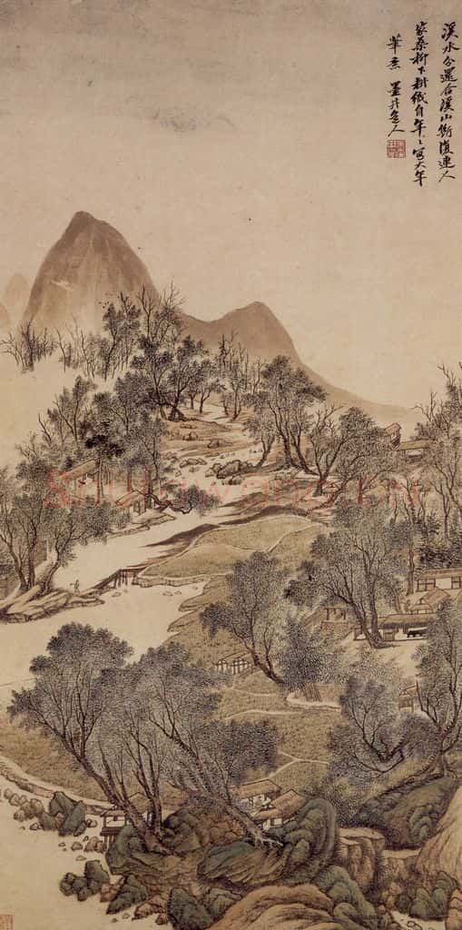 清 吴历 仿赵大年山水轴 书画作品