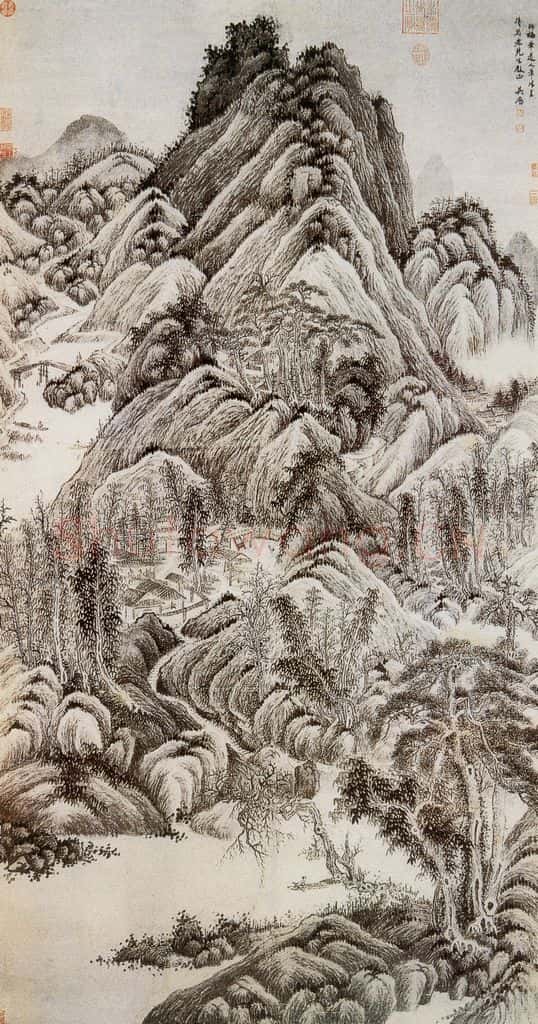 清 吴历 仿吴镇山水轴 书画作品
