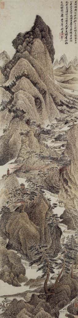 清 吴历 静深秋晓图轴 书画作品