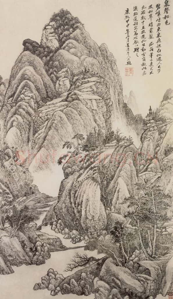 清 吴历 泉声松色图轴 书画作品