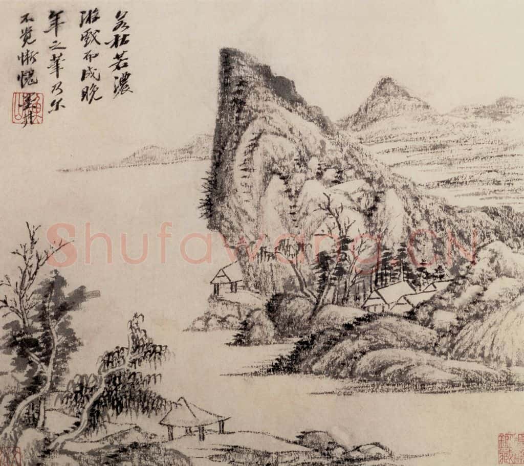 清 吴历 墨笔山水册 书画作品