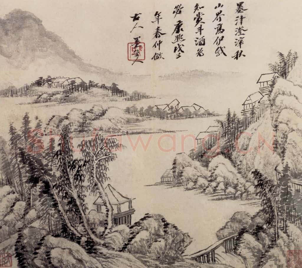 清 吴历 墨笔山水册 书画作品