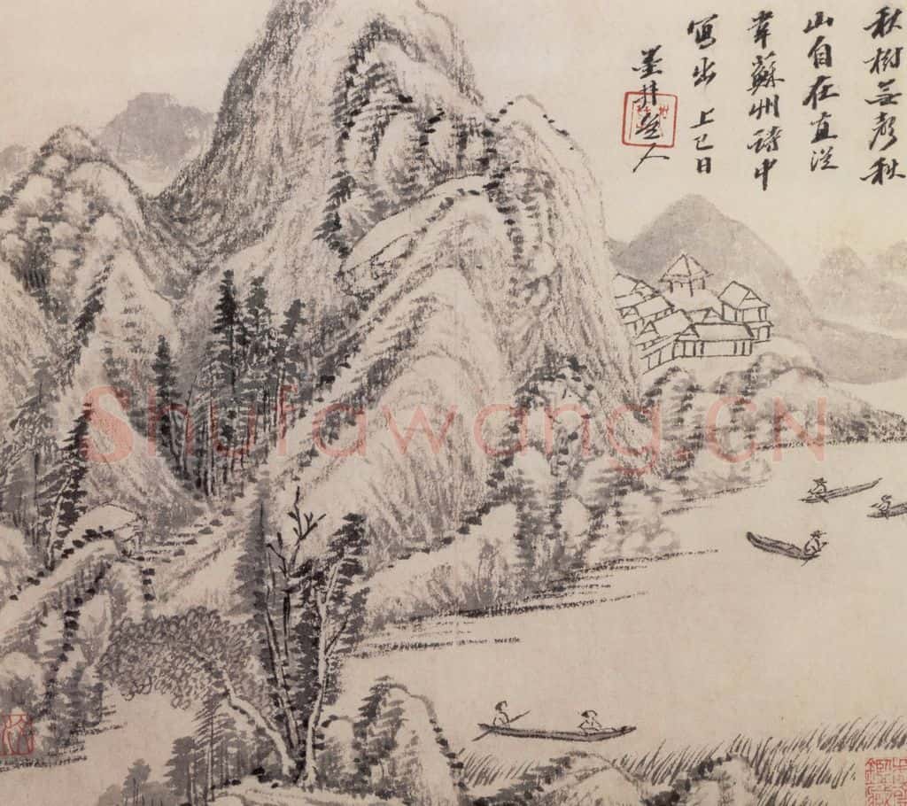 清 吴历 墨笔山水册 书画作品