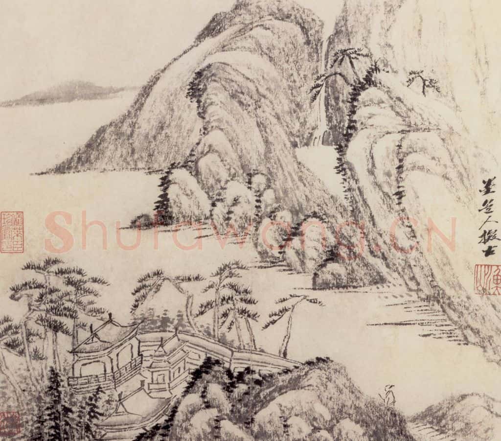 清 吴历 墨笔山水册 书画作品