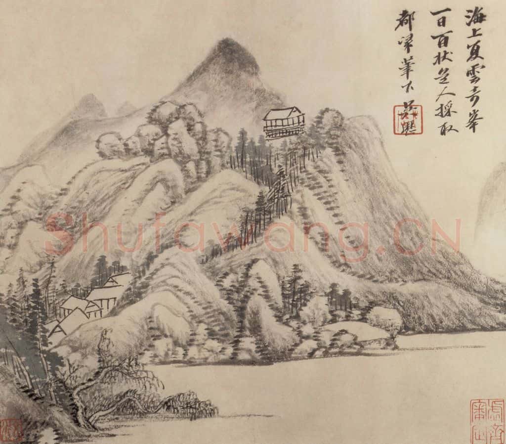 清 吴历 墨笔山水册 书画作品