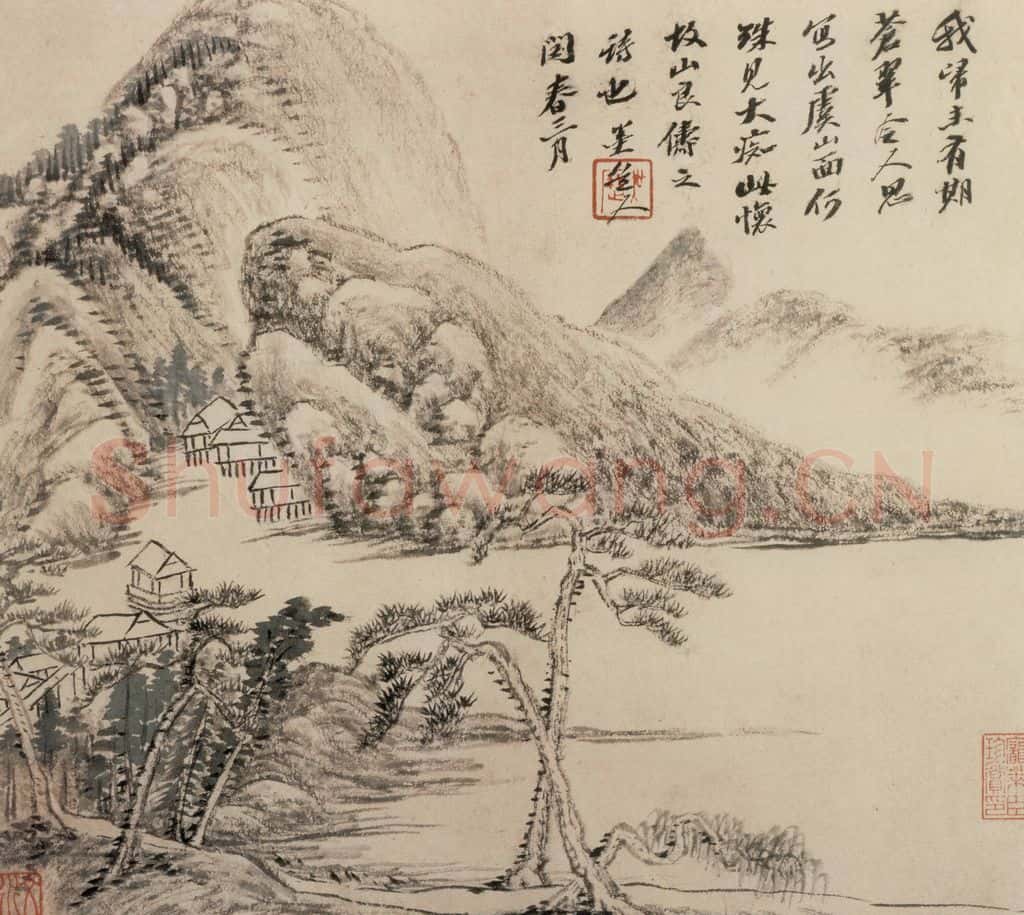 清 吴历 墨笔山水册 书画作品