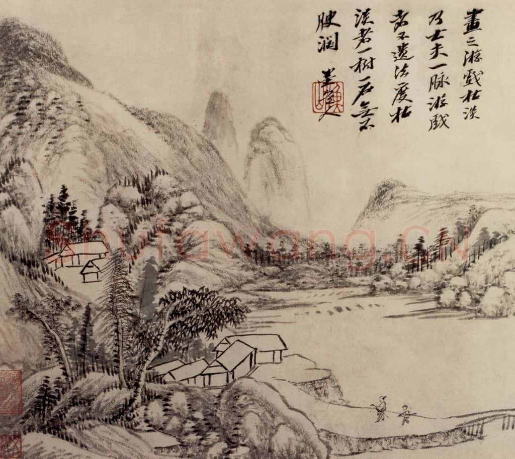 清 吴历 墨笔山水册 书画作品
