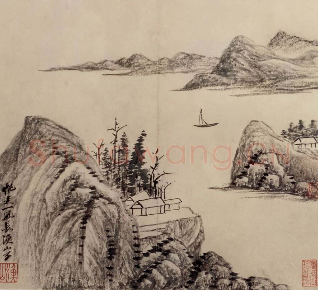 清 吴历 墨笔山水册 书画作品