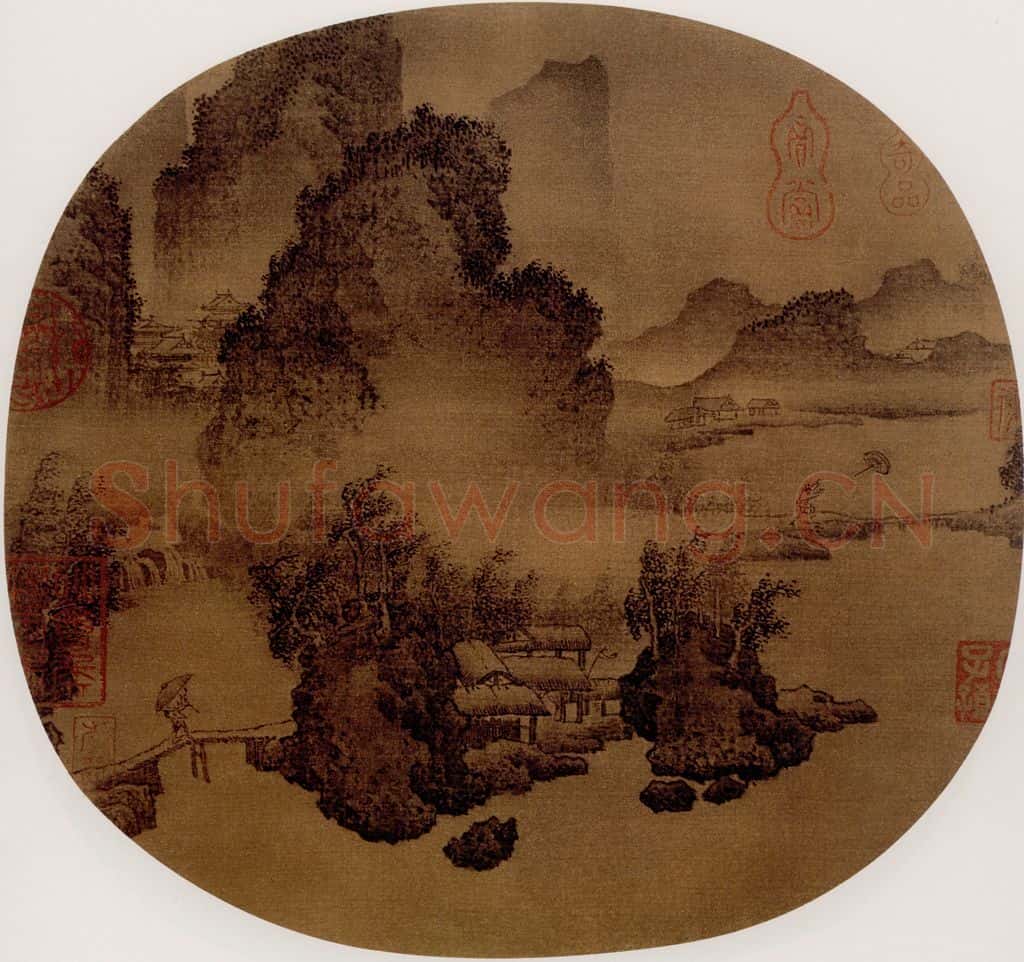 宋 伕名 溪山风雨图 书画作品