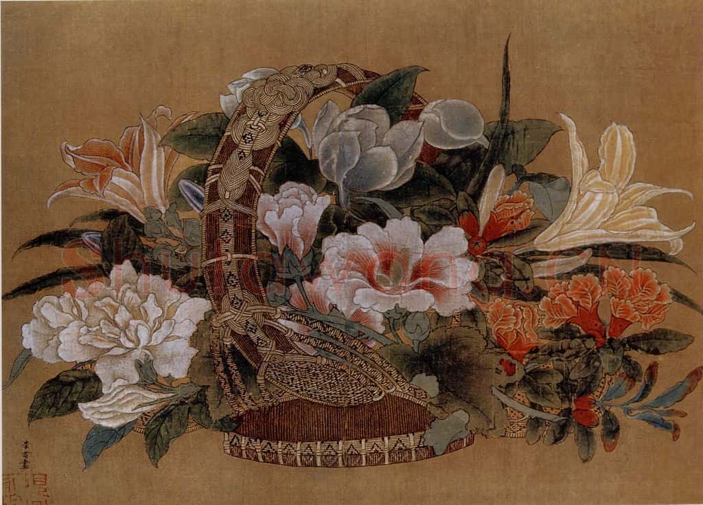 宋 李嵩 花篮图 书画作品
