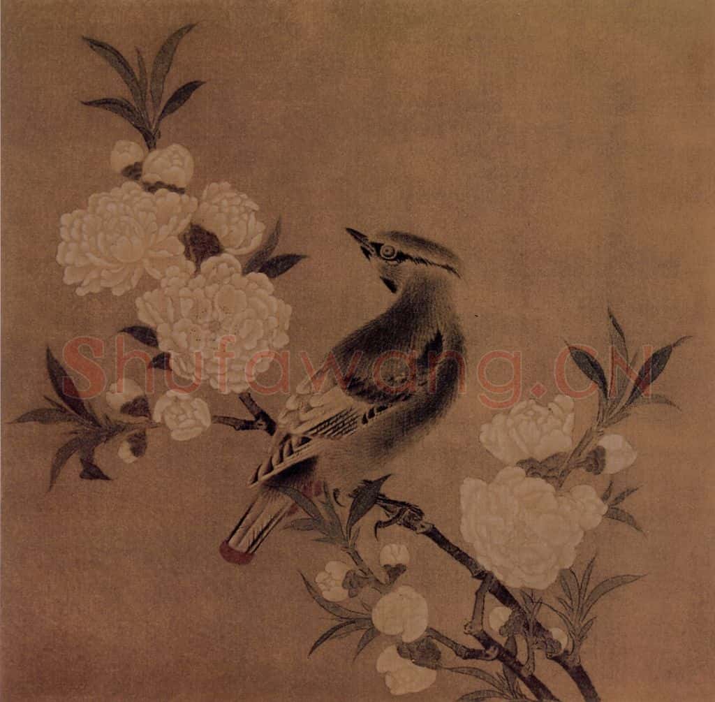 宋 伕名 桃花山鸟图 书画作品