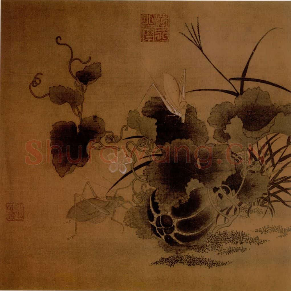宋 伕名 螽斯绵瓞图 书画作品
