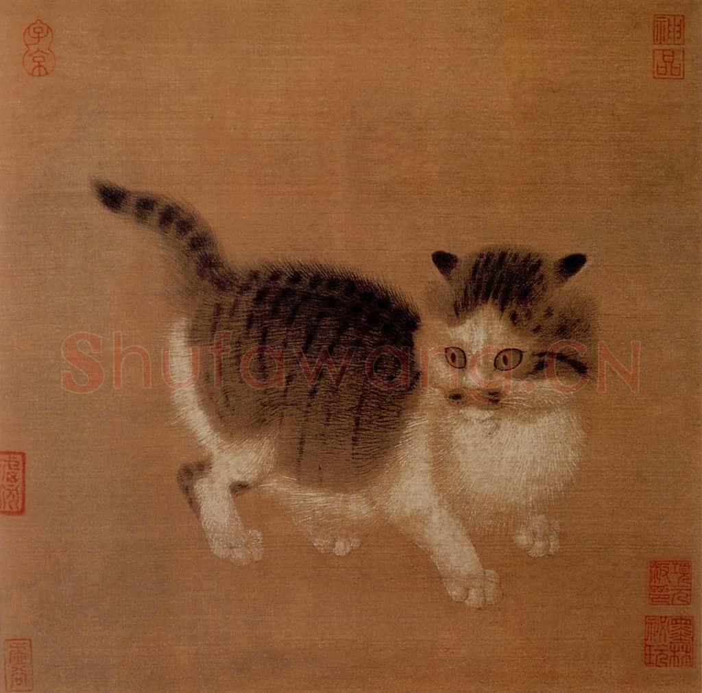 宋 伕名 狸奴图 书画作品