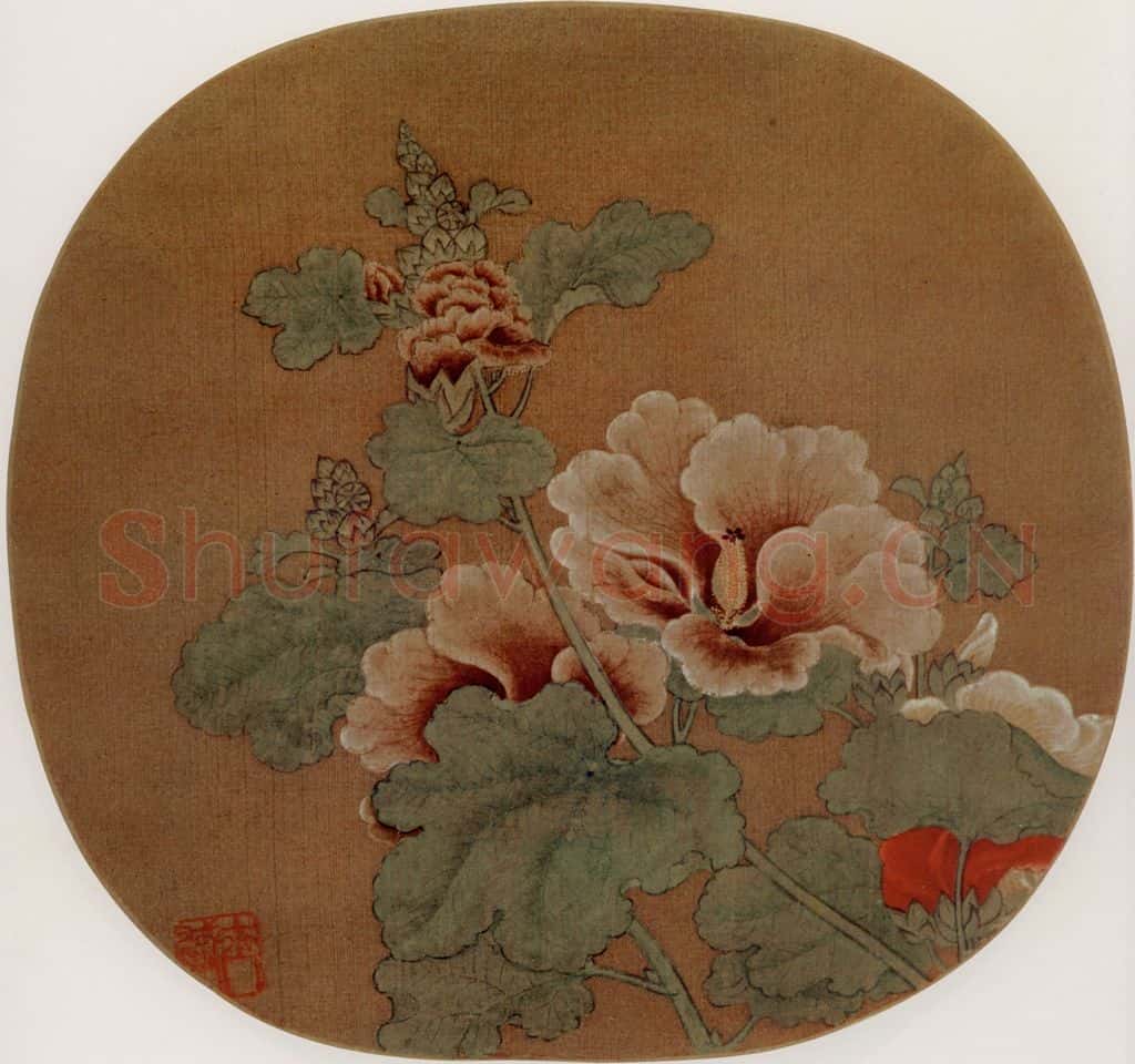 宋 伕名 蜀葵图 书画作品