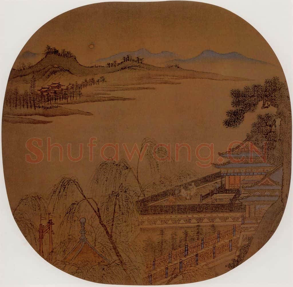 宋 伕名 瑶台玩月图 书画作品