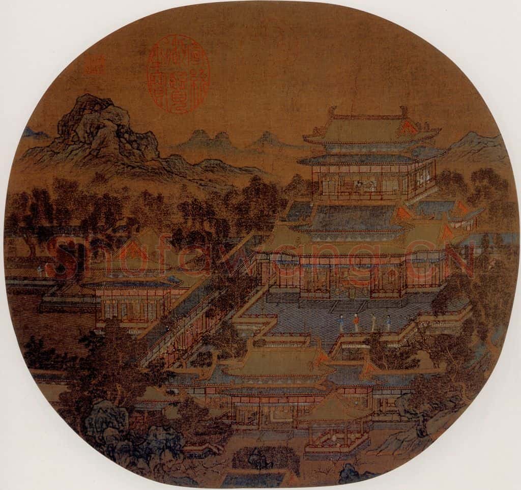 宋 伕名 悬圃春深图 书画作品