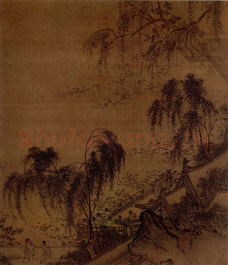 宋 伕名 塘按乐图 书画作品