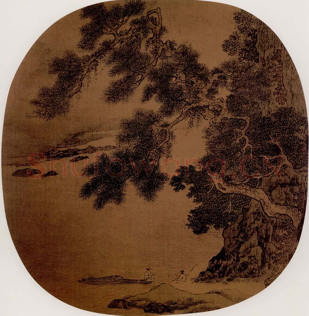 宋 伕名 松溪濯足图 书画作品
