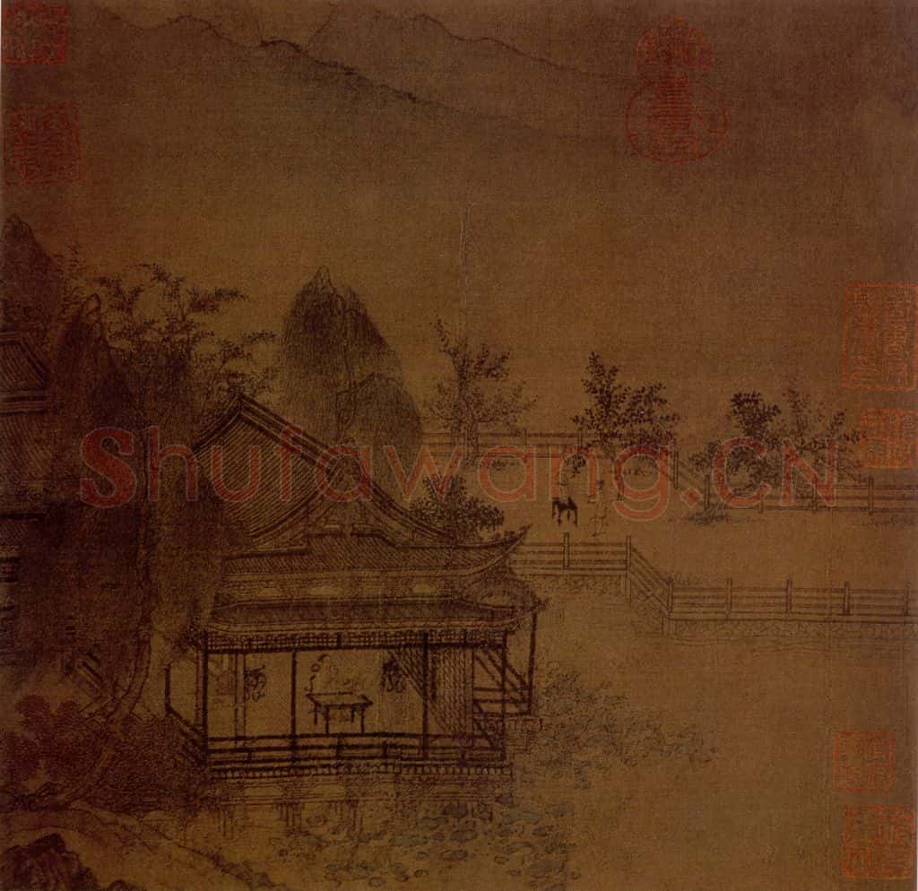 宋 伕名 水阁纳凉图 书画作品