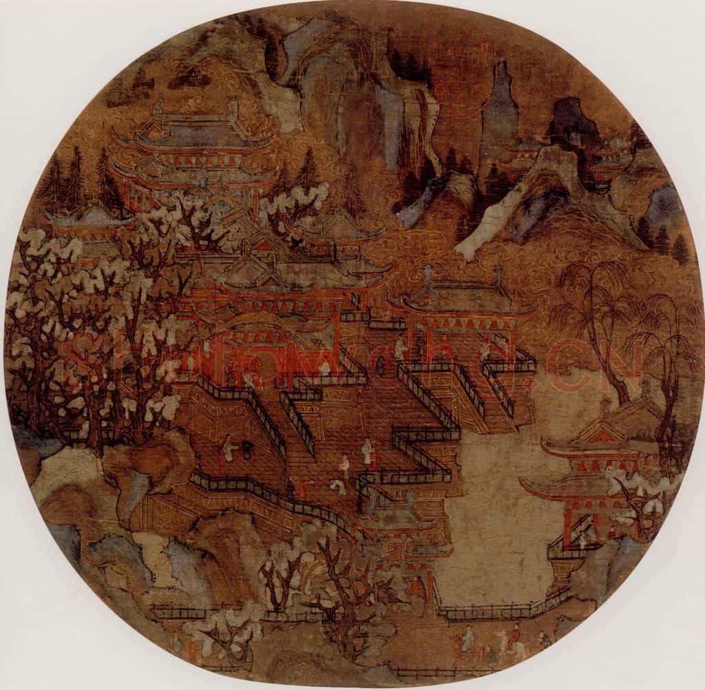 宋 伕名 云山殿阁图 书画作品