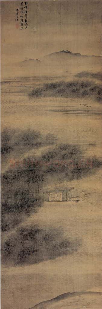 清 袁江 画舫冲烟 书画作品