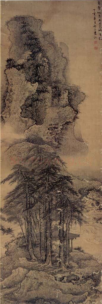 清 袁江 松亭纳凉 书画作品