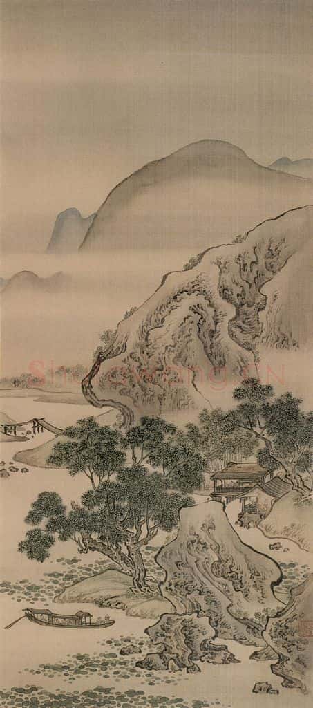 清 袁江 荷净纳凉 书画作品