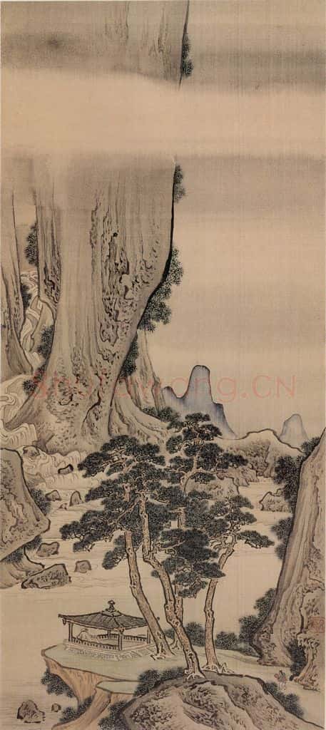 清 袁江 松风流水 书画作品