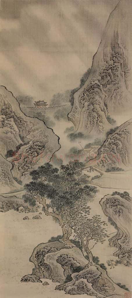 清 袁江 重阳风雨 书画作品