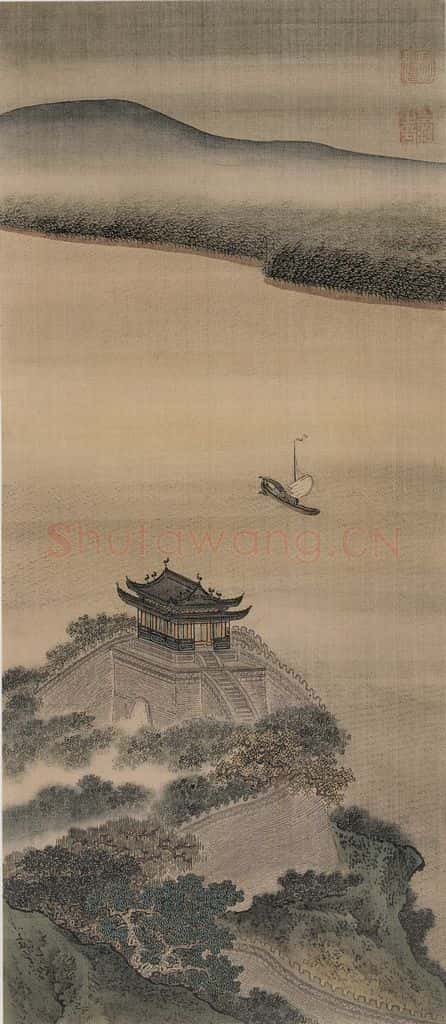清 袁江 槛外长江 书画作品