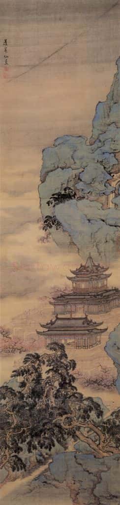 清 袁江 山水阁楼图屏 书画作品