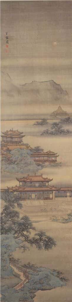 清 袁江 山水阁楼图屏 书画作品