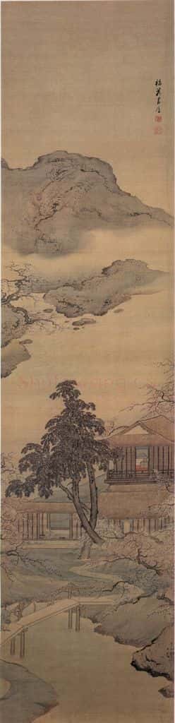 清 袁江 山水阁楼图屏 书画作品